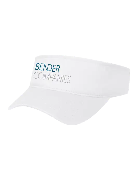 White Cap Visor w/Bender Companies Logo