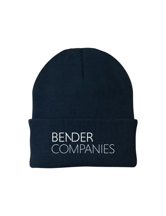 Navy Knit Cap w/Bender Companies Logo