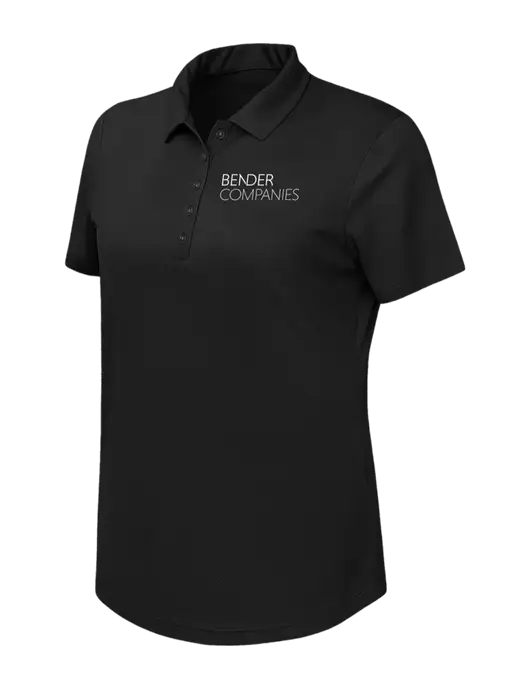 Callaway Womens Birdseye Black Polo w/Bender Companies Logo