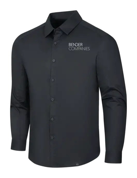 OGIO Black Commuter Woven Shirt w/Bender Companies Logo