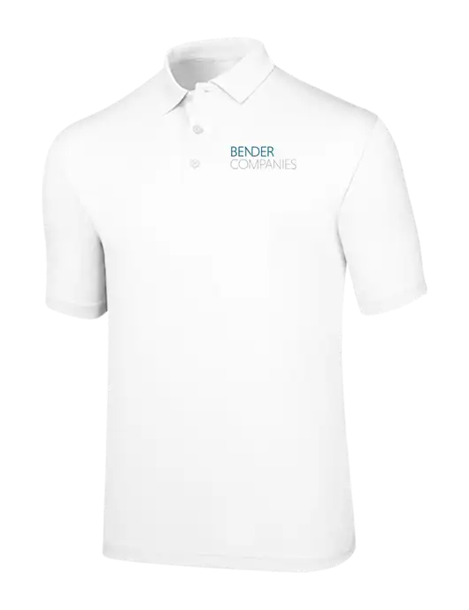Callaway Opti-Dri White Chev Polo w/Bender Companies Logo