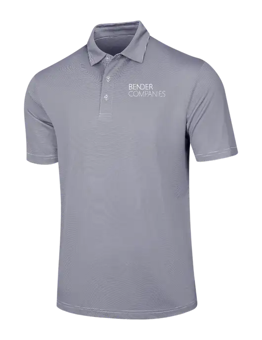 Callaway Navy Fine Line Stripe Polo w/Bender Companies Logo