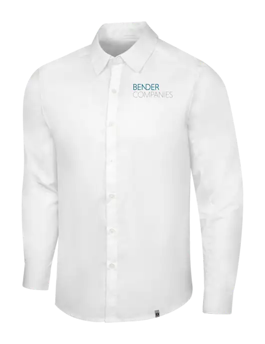 OGIO White Commuter Woven Shirt w/Bender Companies Logo