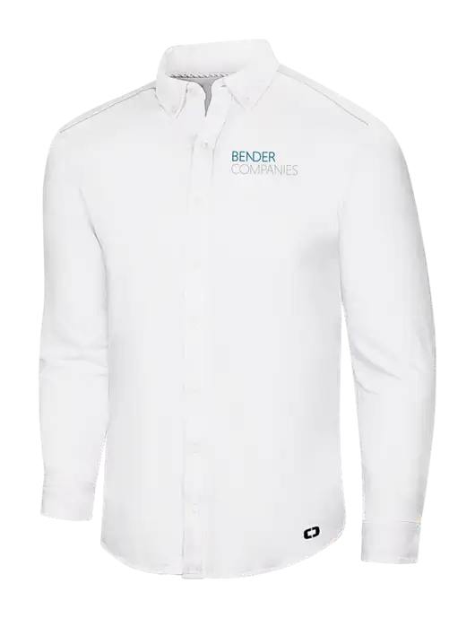 OGIO Bright White Modern Code Stretch Button-Up Shirt w/Bender Companies Logo
