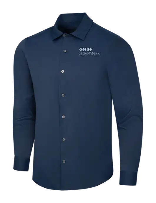 Navy City Stretch Shirt w/Bender Companies Logo