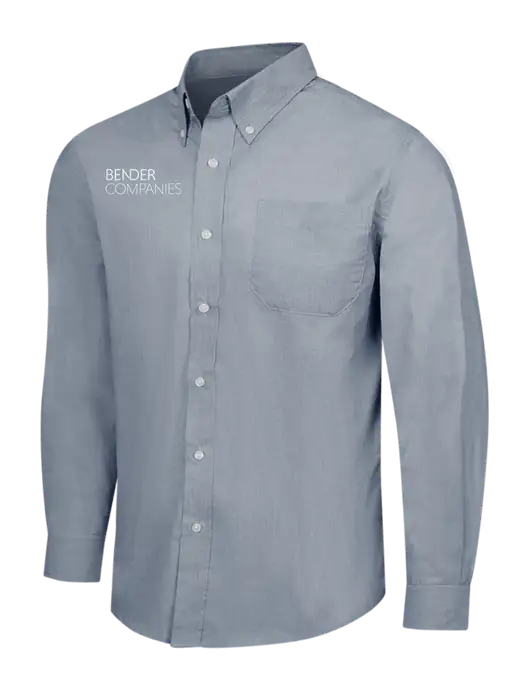 Navy Frost Crosshatch Easy Care Shirt w/Bender Companies Logo
