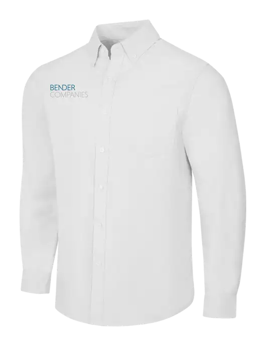White SuperPro Oxford Shirt w/Bender Companies Logo