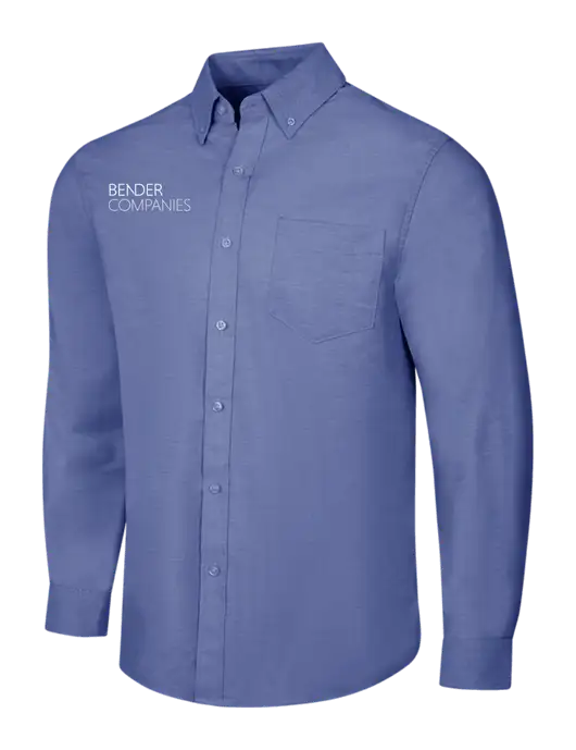 Navy SuperPro Oxford Shirt w/Bender Companies Logo