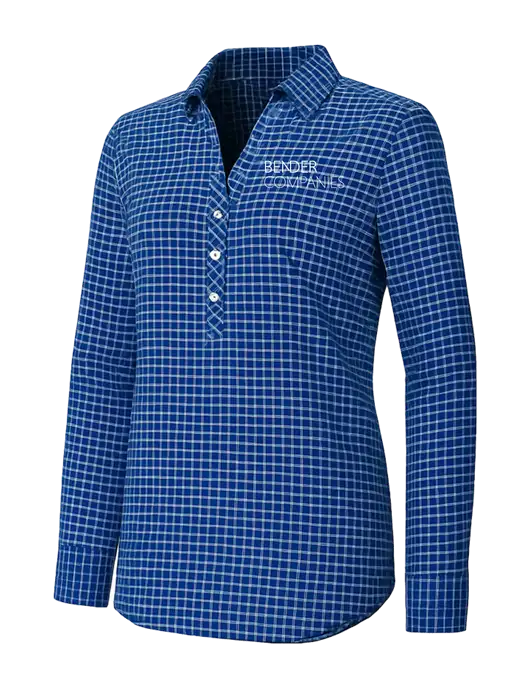 Womens Navy/White City Stretch Shirt w/Bender Companies Logo