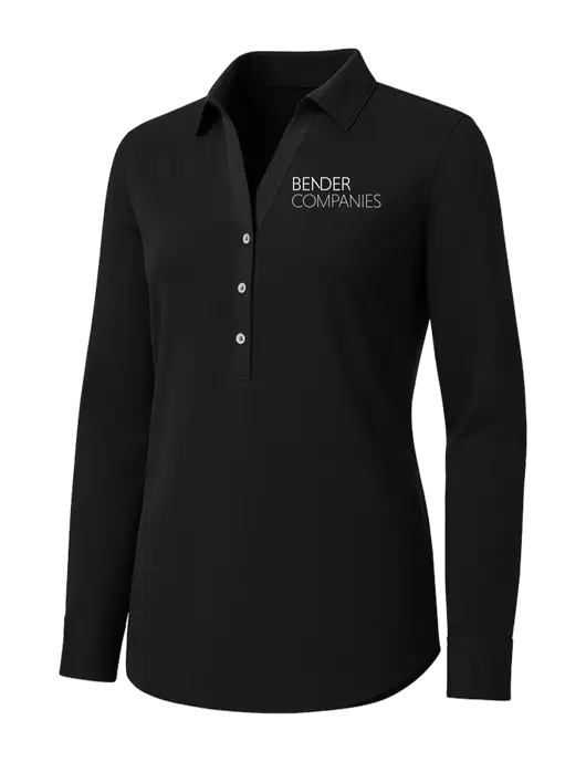 Womens Black City Stretch Shirt w/Bender Companies Logo