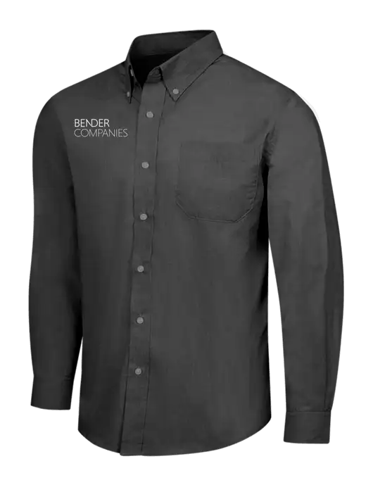 Soft Black Crosshatch Easy Care Shirt w/Bender Companies Logo