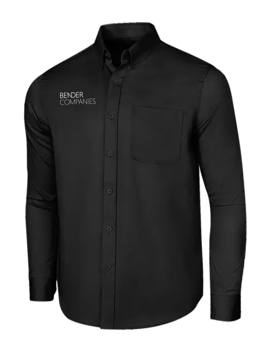 Long Sleeve Deep Black Superpro React Twill Shirt w/Bender Companies Logo