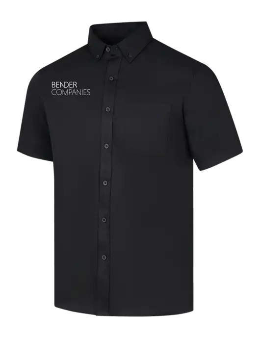 Short Sleeve Deep Black Superpro React Twill Shirt w/Bender Companies Logo