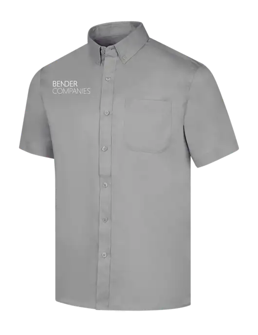 Short Sleeve Light Grey Superpro React Twill Shirt w/Bender Companies Logo