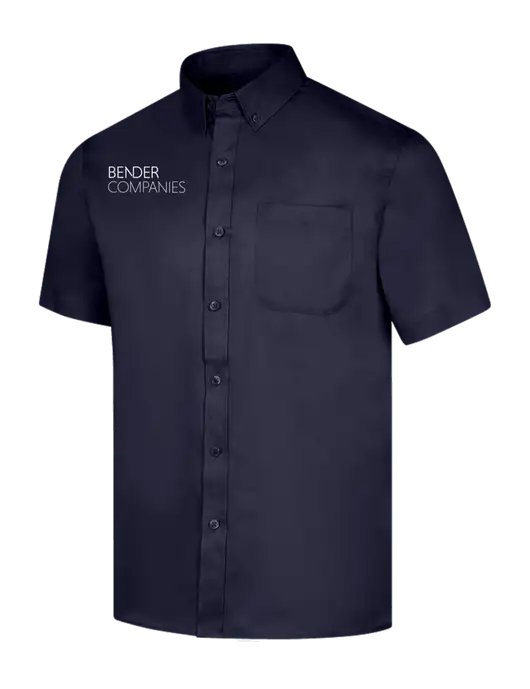 Short Sleeve Navy Superpro React Twill Shirt w/Bender Companies Logo
