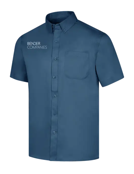 Short Sleeve Light Navy Superpro React Twill Shirt w/Bender Companies Logo