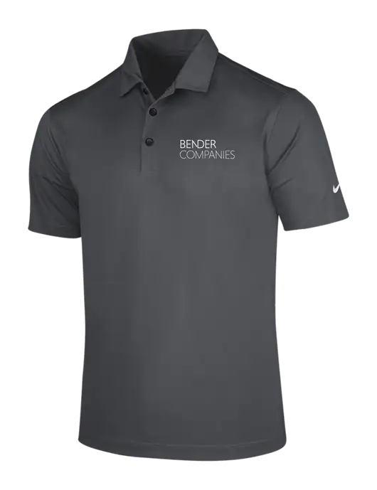 NIKE Dark Grey Dri-Fit Vertical Mesh Polo w/Bender Companies Logo
