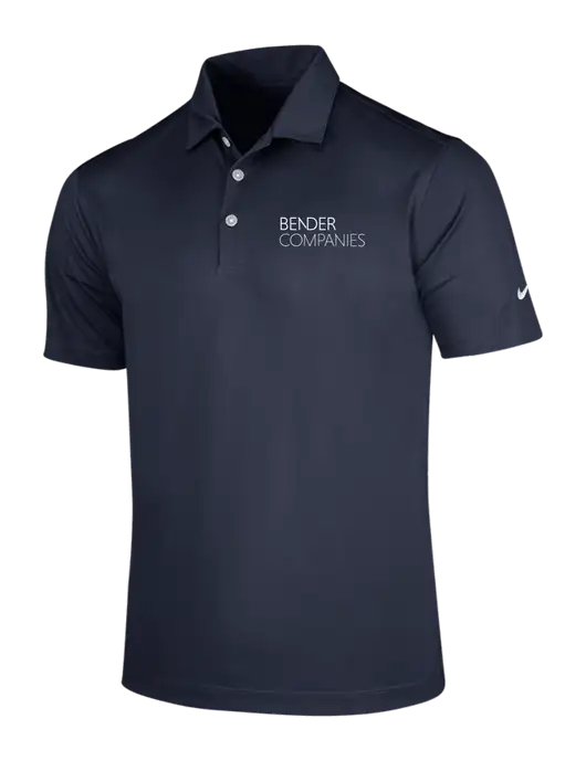 NIKE Dark Navy Dri-Fit Vertical Mesh Polo w/Bender Companies Logo