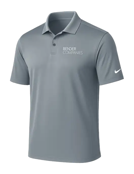 NIKE Medium Grey Victory Solid Polo w/Bender Companies Logo