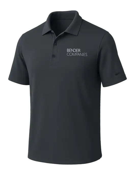 NIKE Dark Grey Dri-Fit Micro Pique Polo w/Bender Companies Logo