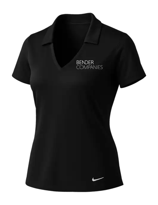 NIKE Black Womens Dri-Fit Vertical Mesh Polo w/Bender Companies Logo