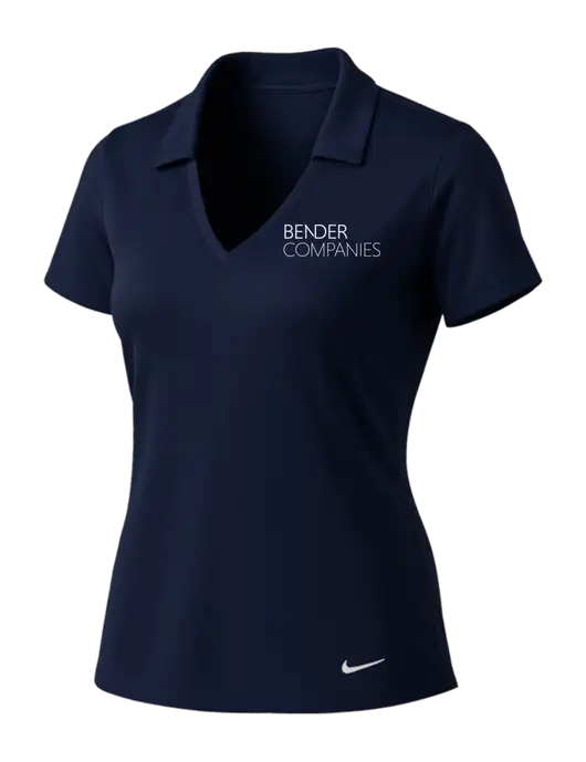 NIKE Dark Navy Womens Dri-Fit Vertical Mesh Polo w/Bender Companies Logo