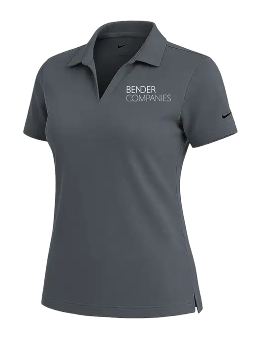 NIKE Dark Grey Womens Dri-Fit Micro Pique Polo w/Bender Companies Logo
