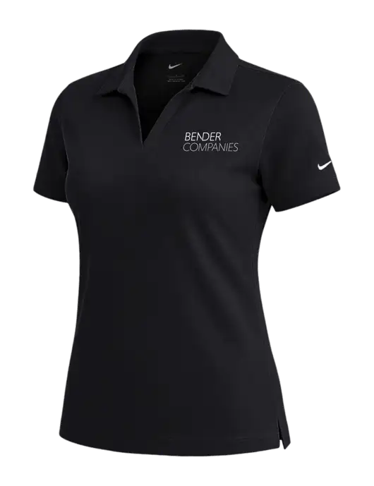 NIKE Black Womens Dri-Fit Micro Pique Polo w/Bender Companies Logo