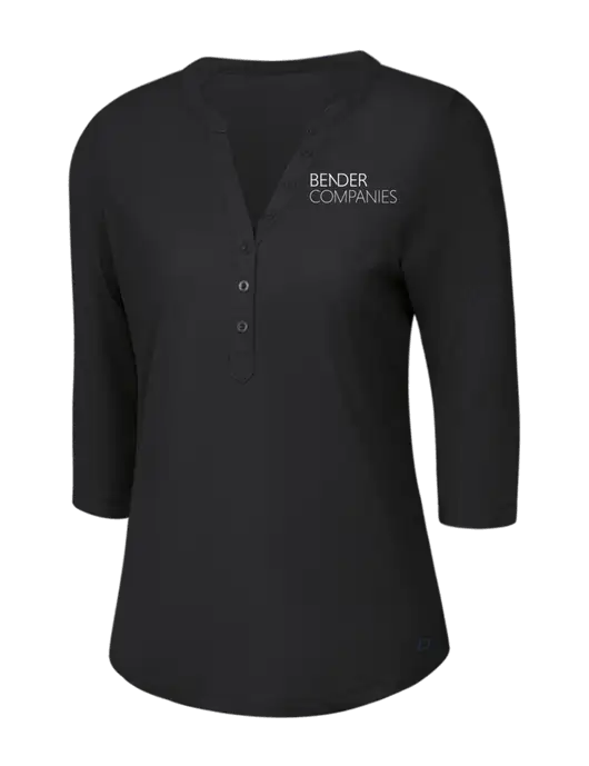 OGIO Blacktop Jewel Henley w/Bender Companies Logo