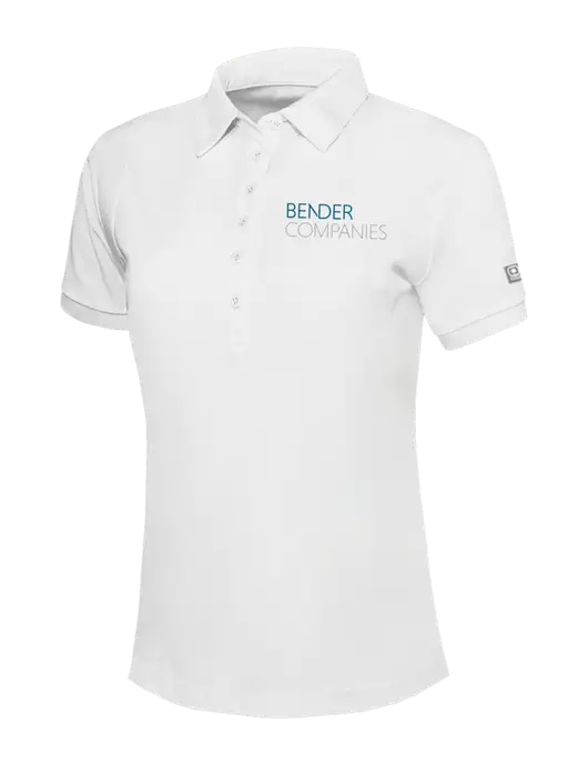 OGIO Womens Bright White Jewel Polo w/Bender Companies Logo