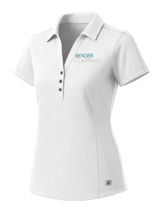 OGIO Womens White ONYX Polo w/Bender Companies Logo