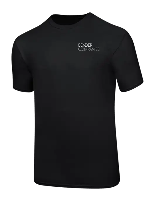 Ring Spun Jet Black 4.5 oz T-Shirt w/Bender Companies Logo