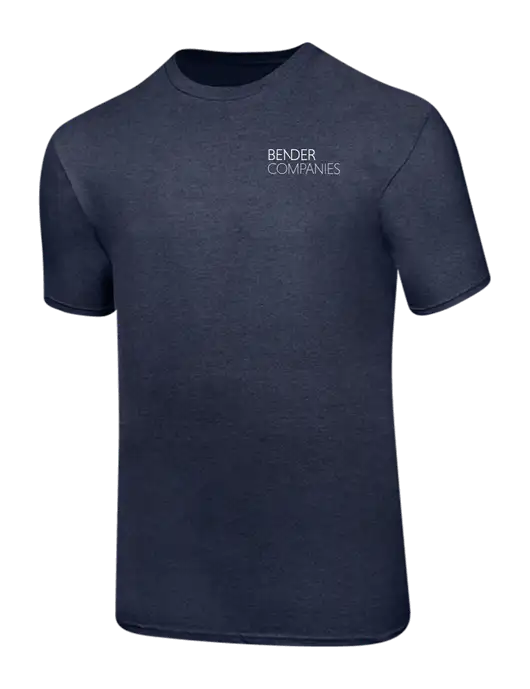 Ring Spun Heather Navy 4.5 oz T-Shirt w/Bender Companies Logo