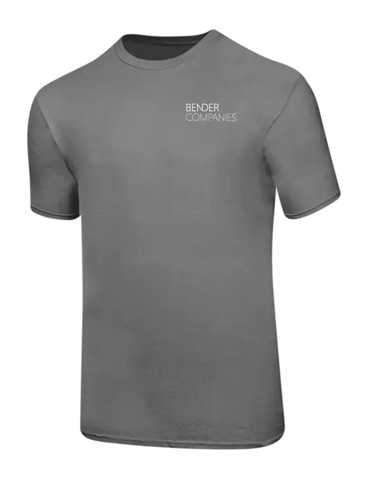 Ring Spun Medium Grey 4.5 oz T-Shirt w/Bender Companies Logo