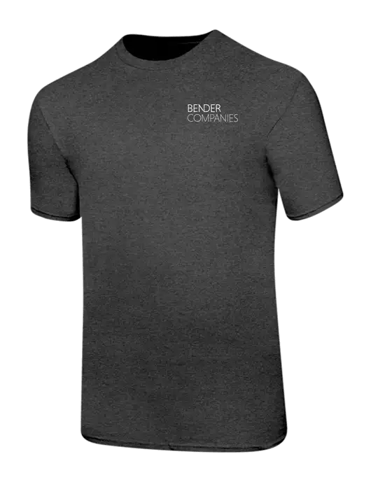 Ring Spun Dark Heather Grey 4.5 oz T-Shirt w/Bender Companies Logo