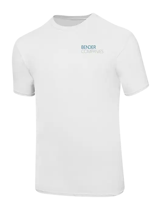 Ring Spun White 4.5 oz T-Shirt w/Bender Companies Logo