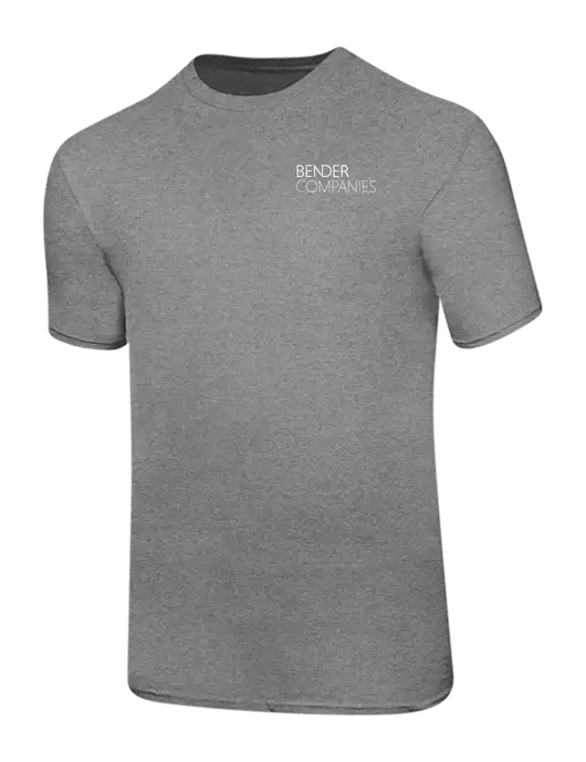 Ring Spun Light Heather Grey 4.5 oz T-Shirt w/Bender Companies Logo