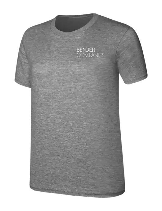 Womens Ring Spun Light Grey Heather 4.5 oz T-Shirt w/Bender Companies Logo