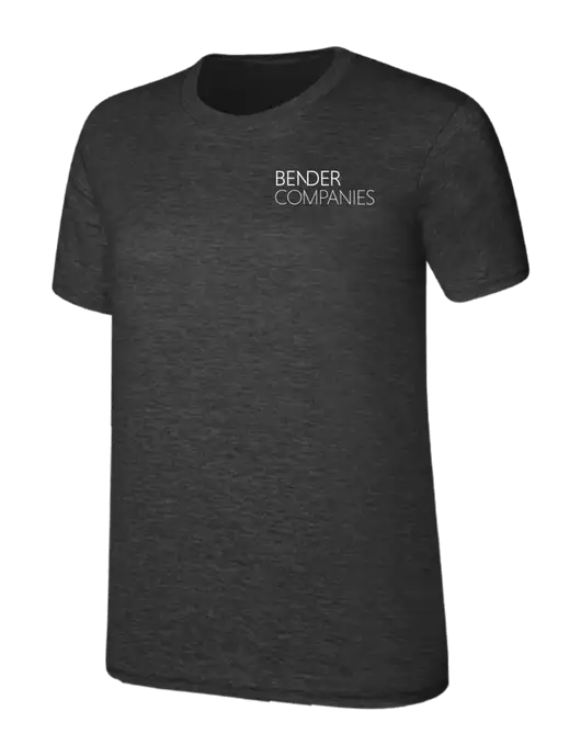 Womens Ring Spun Dark Heather Grey 4.5 oz T-Shirt w/Bender Companies Logo