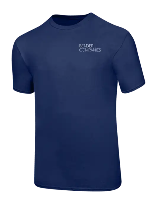Ring Spun Navy 4.5 oz T-Shirt w/Bender Companies Logo