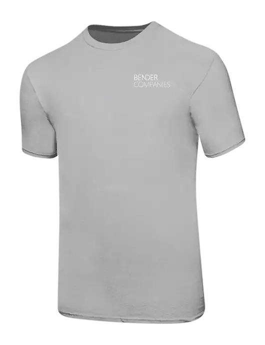 Ring Spun Silver 4.5 oz T-Shirt w/Bender Companies Logo
