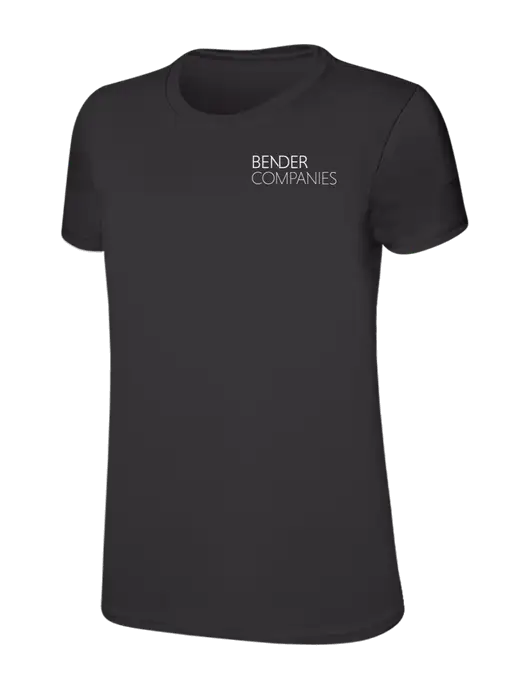 Womens Ring Spun Charcoal 4.5 oz T-Shirt w/Bender Companies Logo