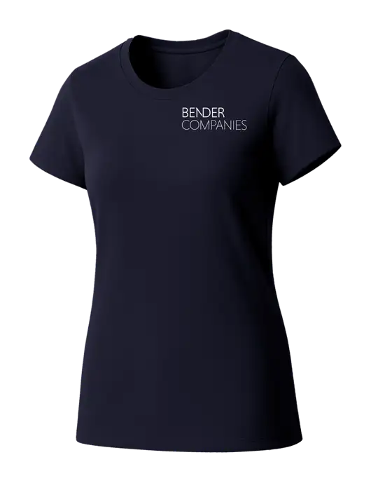 Womens Seriously Soft New Navy T-Shirt w/Bender Companies Logo