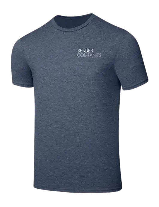 Seriously Soft Heathered Navy T-Shirt w/Bender Companies Logo