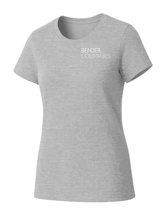 Womens Seriously Soft Light Heathered Grey T-Shirt w/Bender Companies Logo