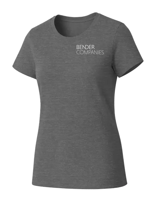 Womens Seriously Soft Grey Frost T-Shirt w/Bender Companies Logo