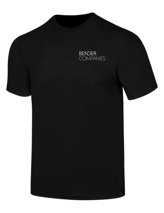 Simply Soft Black 4.5oz  Poly/Combed Ring Spun Cotton T-Shirt w/Bender Companies Logo