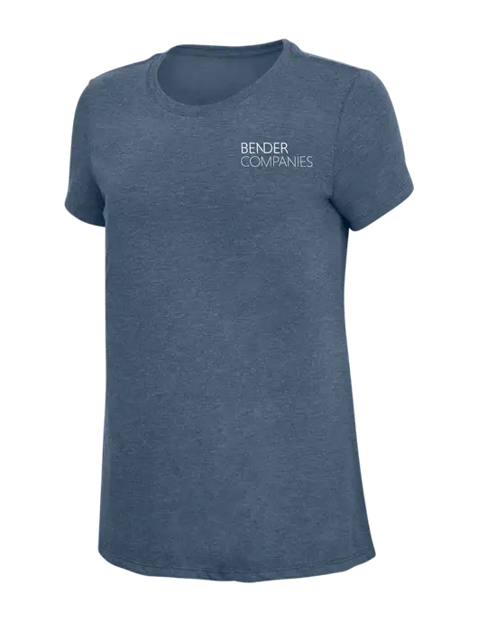 Womens Simply Soft Navy Frost 4.5oz  Poly/Combed Ring Spun Cotton T-Shirt w/Bender Companies Logo