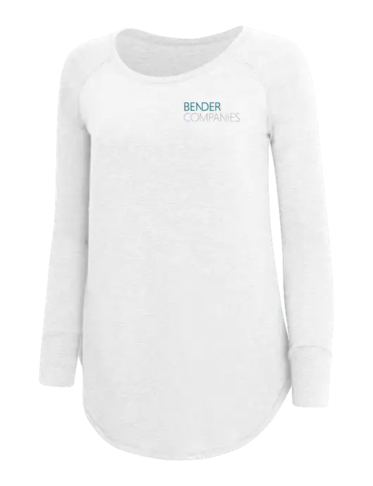 Womens Perfect Wide Collar Tunic Tri-Blend White 4.5 oz T-Shirt w/Bender Companies Logo