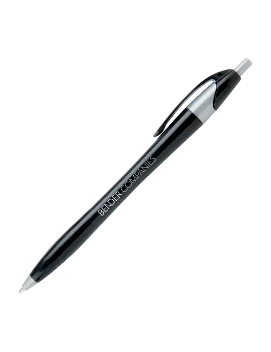 Novella Black/Silver Corporate Pen - Blue Ink w/Bender Companies Logo